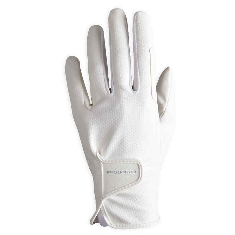 Women's Horse Riding Gloves 500 - White