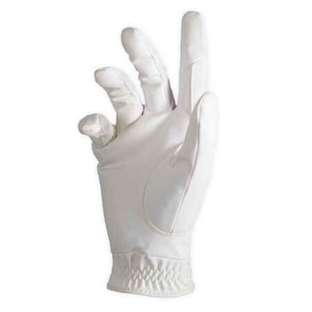 Women's Horse Riding Gloves 500 - White