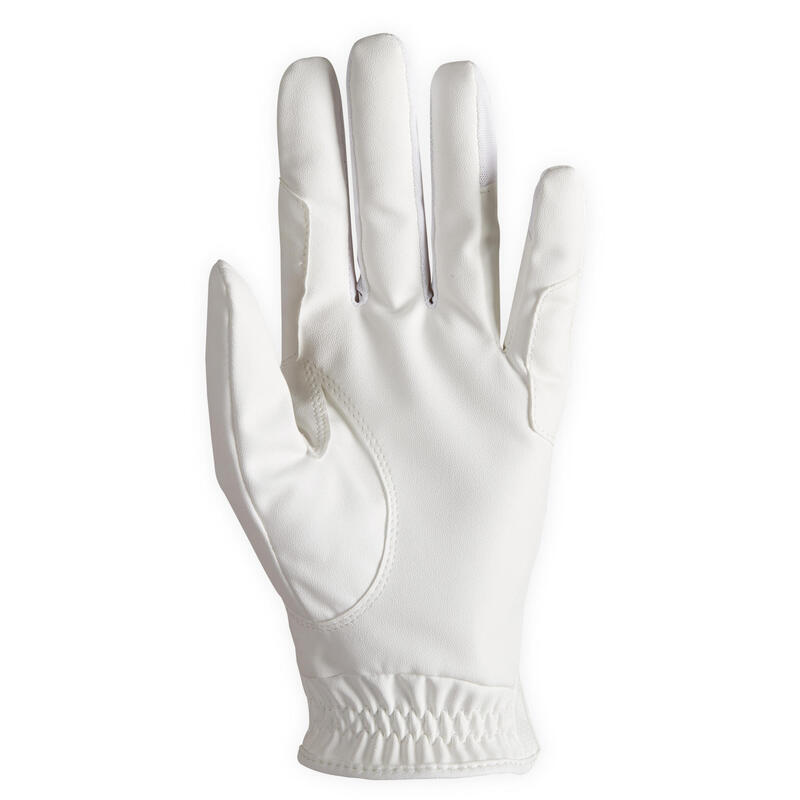 Gants équitation femme 500 blanc