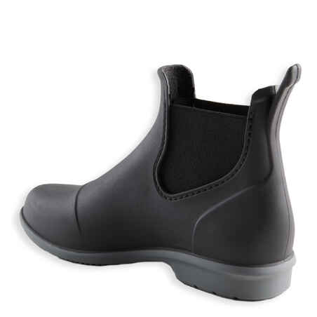 Botines Equitación 100 Niños Negro Gris