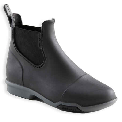 
      Kids' Horse Riding Boots 100 - Black/Grey
  