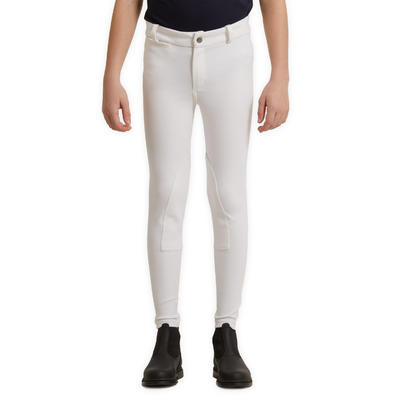 Pantaloni concorso equitazione bambino 100 bianchi
