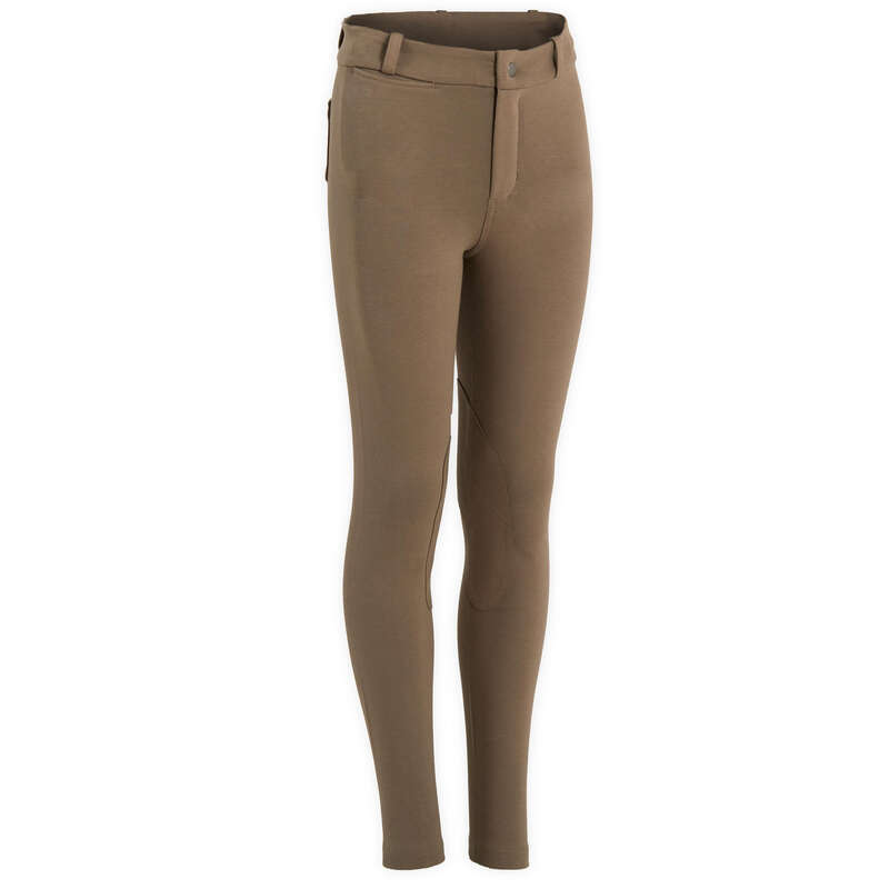 FOUGANZA Kids' Horse Riding Jodhpurs 140 Brown Decathlon