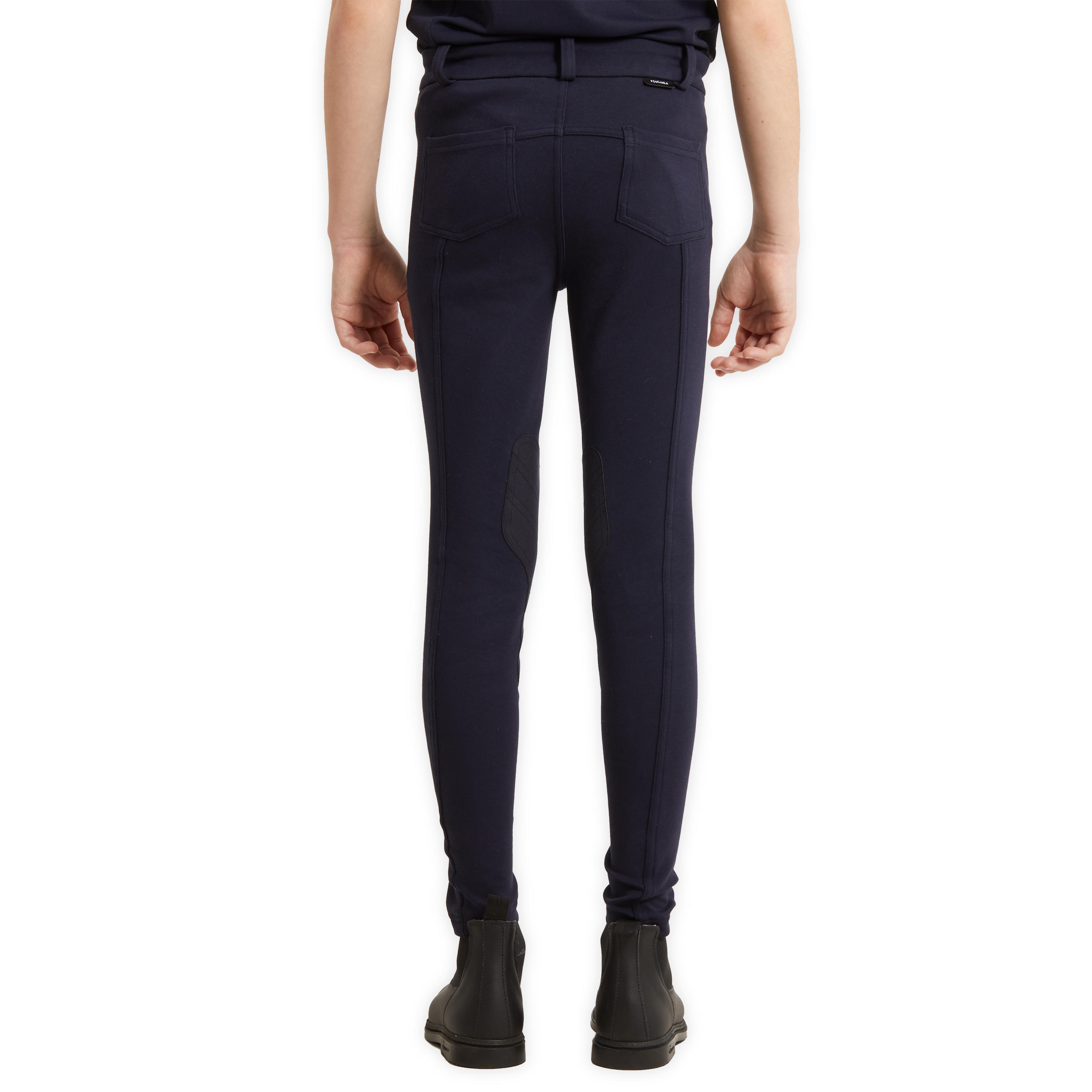 Бриджи детские с коленной замшевой леей 140 черные FOUGANZA