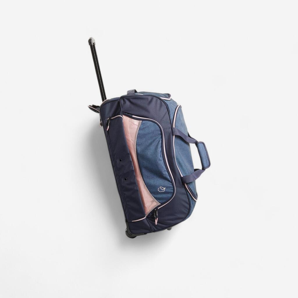 Horse Riding Trolley Bag 80 Litres - Dark Blue/Pink