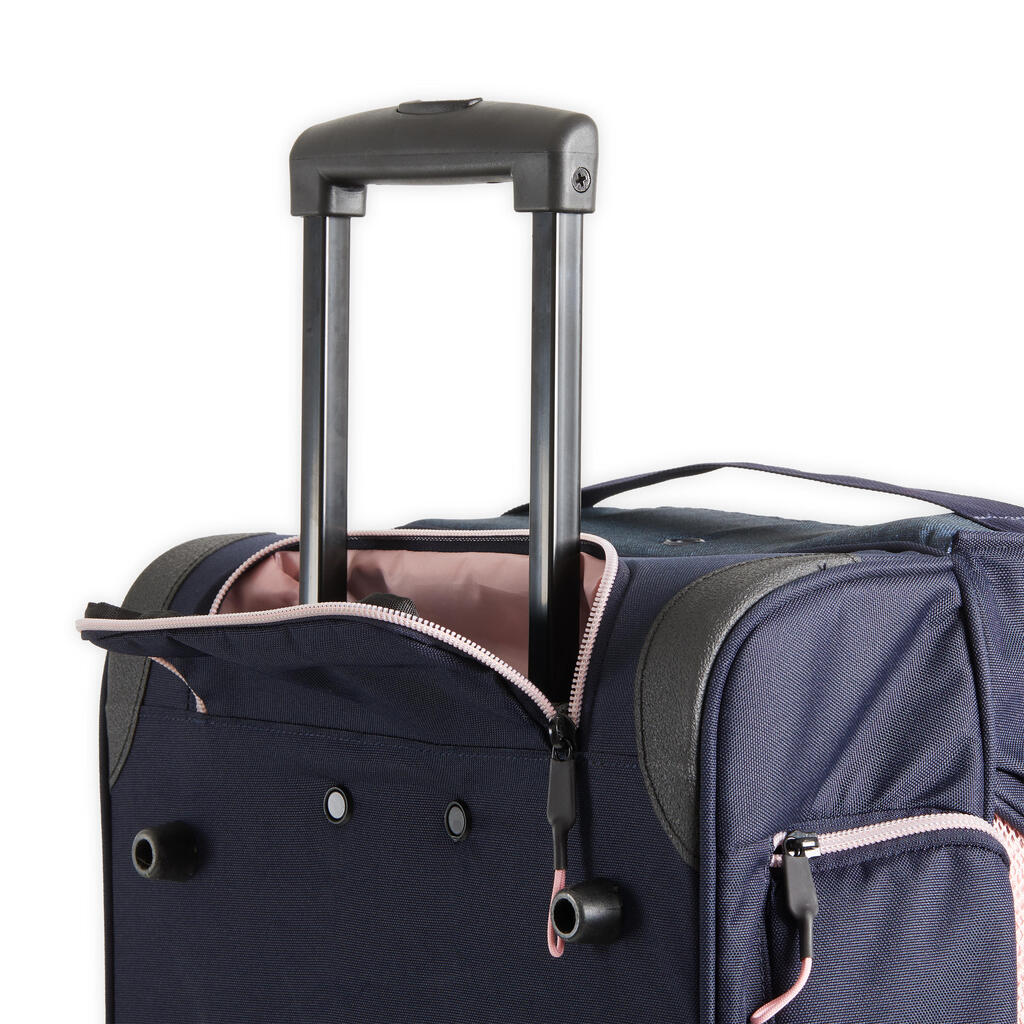 Horse Riding Trolley Bag 80 Litres - Dark Blue/Pink