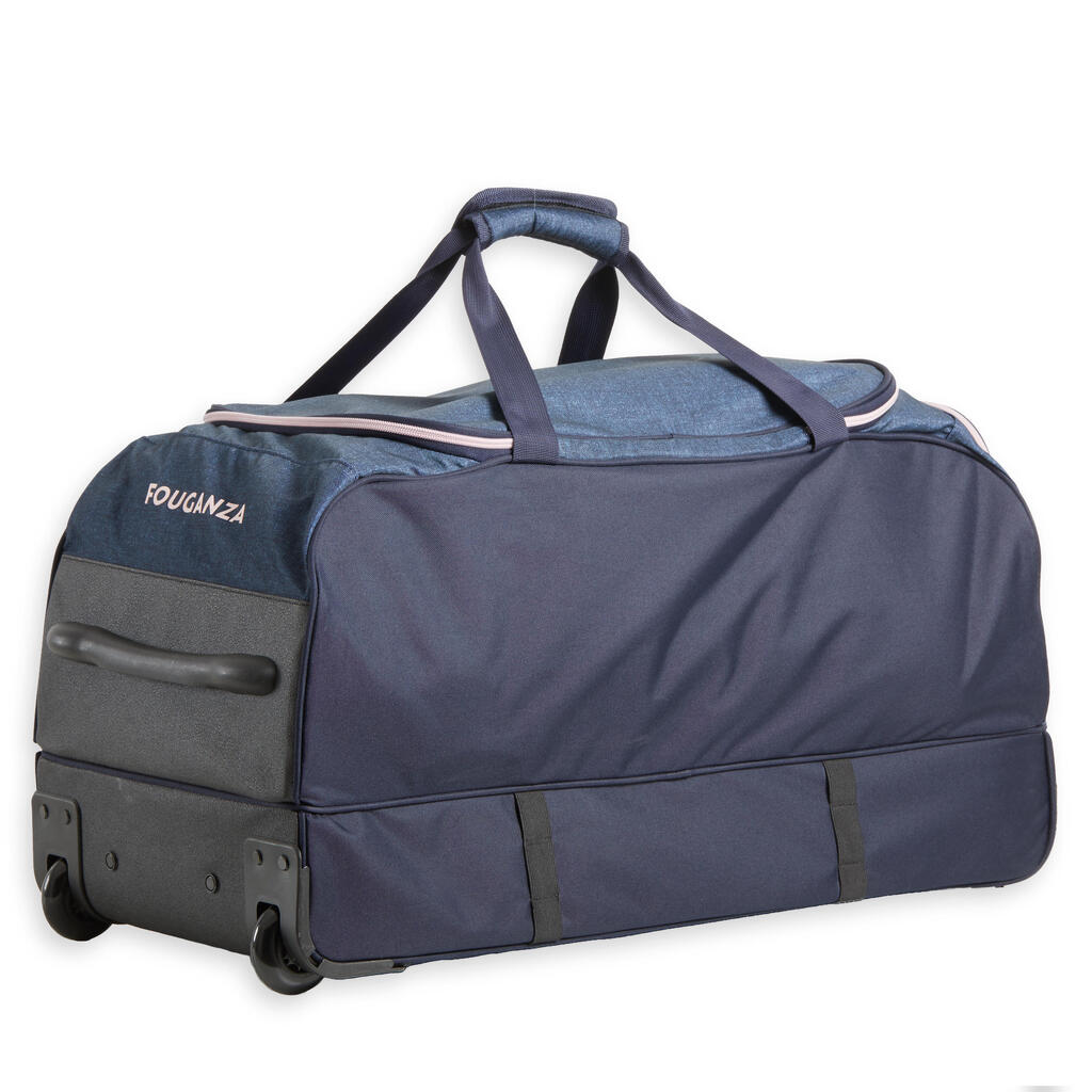 Horse Riding Trolley Bag 80 Litres - Dark Blue/Pink