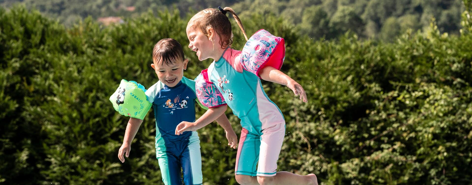 UV-Einteiler Baby - Kloupi Druckmotiv Panda blau/grün 