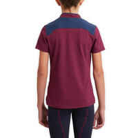 Reit-Poloshirt kurzarm 500 Kinder violett/blau