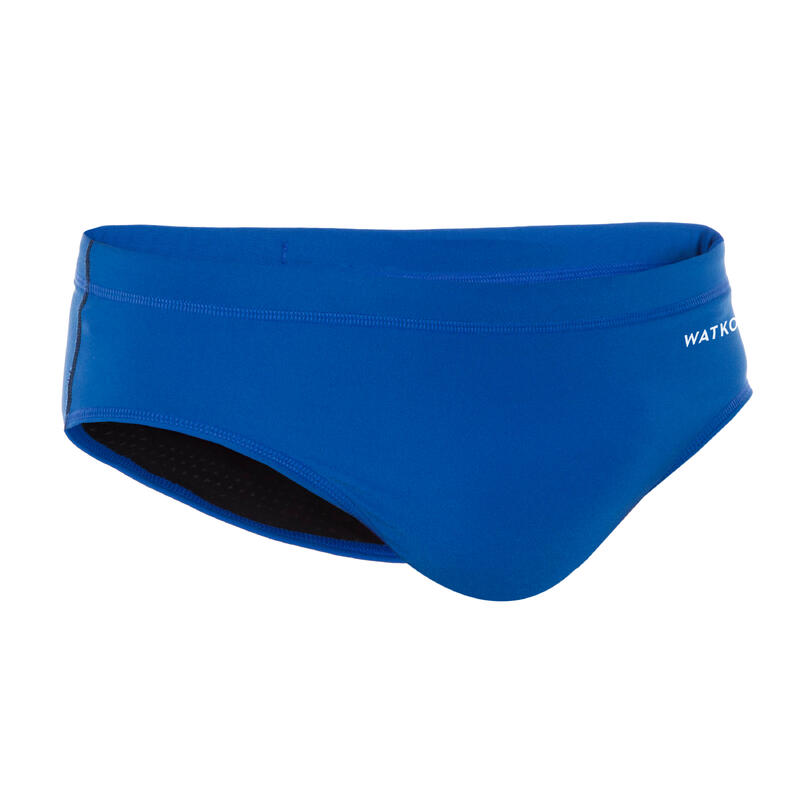 Pánské slipové plavky 500 na vodní pólo modré