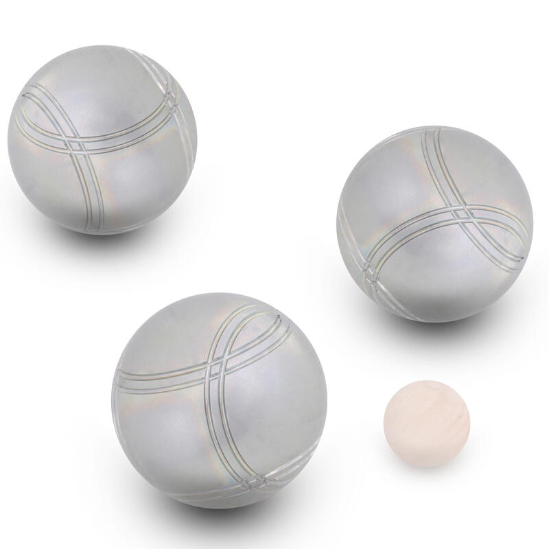 Jeu de 3 boules de pétanque 100 loisir lisses