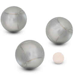 Set of Grooved Recreational Petanque Boules 100 Tri-Pack