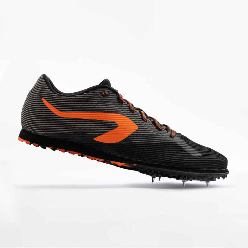 ATHLETICS CROSS-COUNTRY SHOES WITH SPIKES - BLACK/ORANGE - Decathlon
