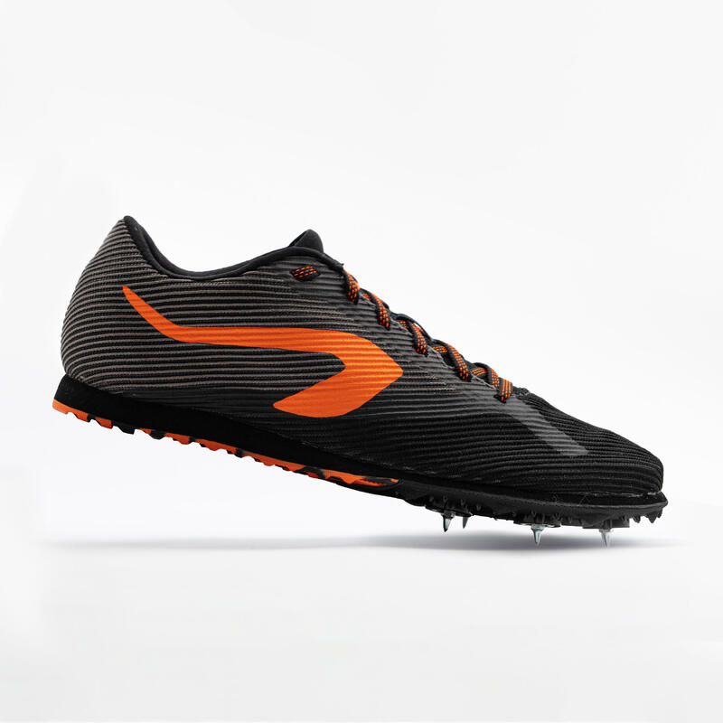 CHAUSSURES A POINTES D'ATHLETISME POUR LE CROSS AT CROSS NOIRE ET ORANGE