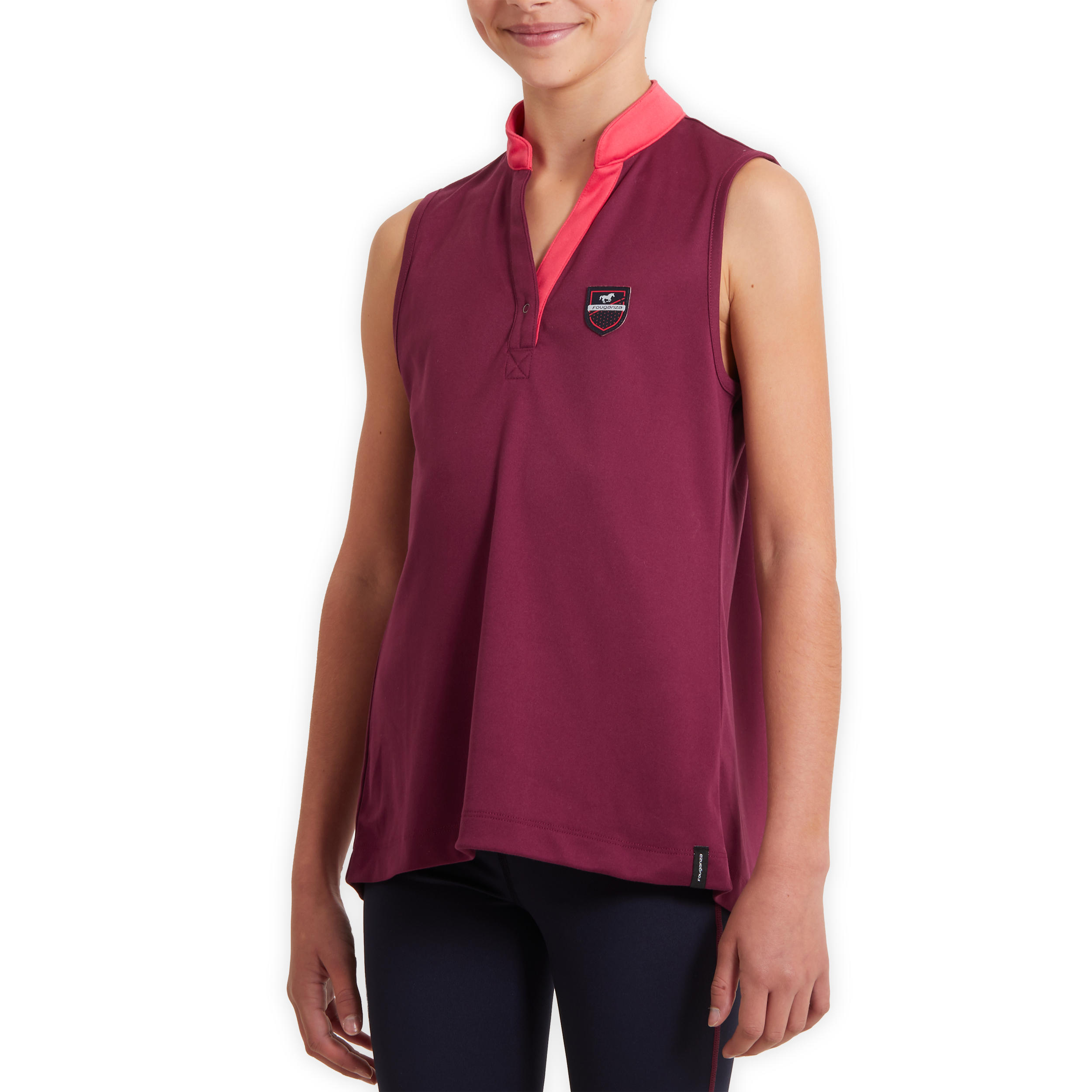 Kids' Equestrian Tank Top Light 500 - Plum/Pink 4/7