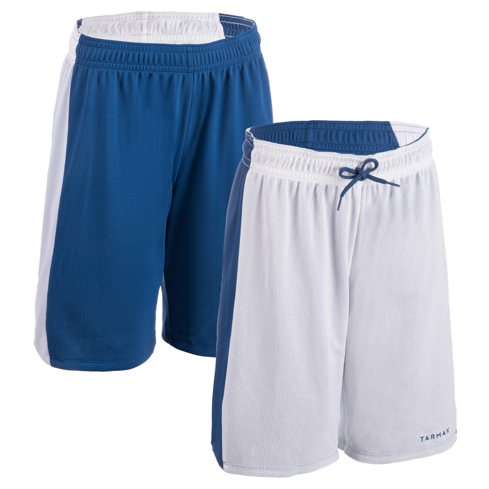 blue and white basketball shorts