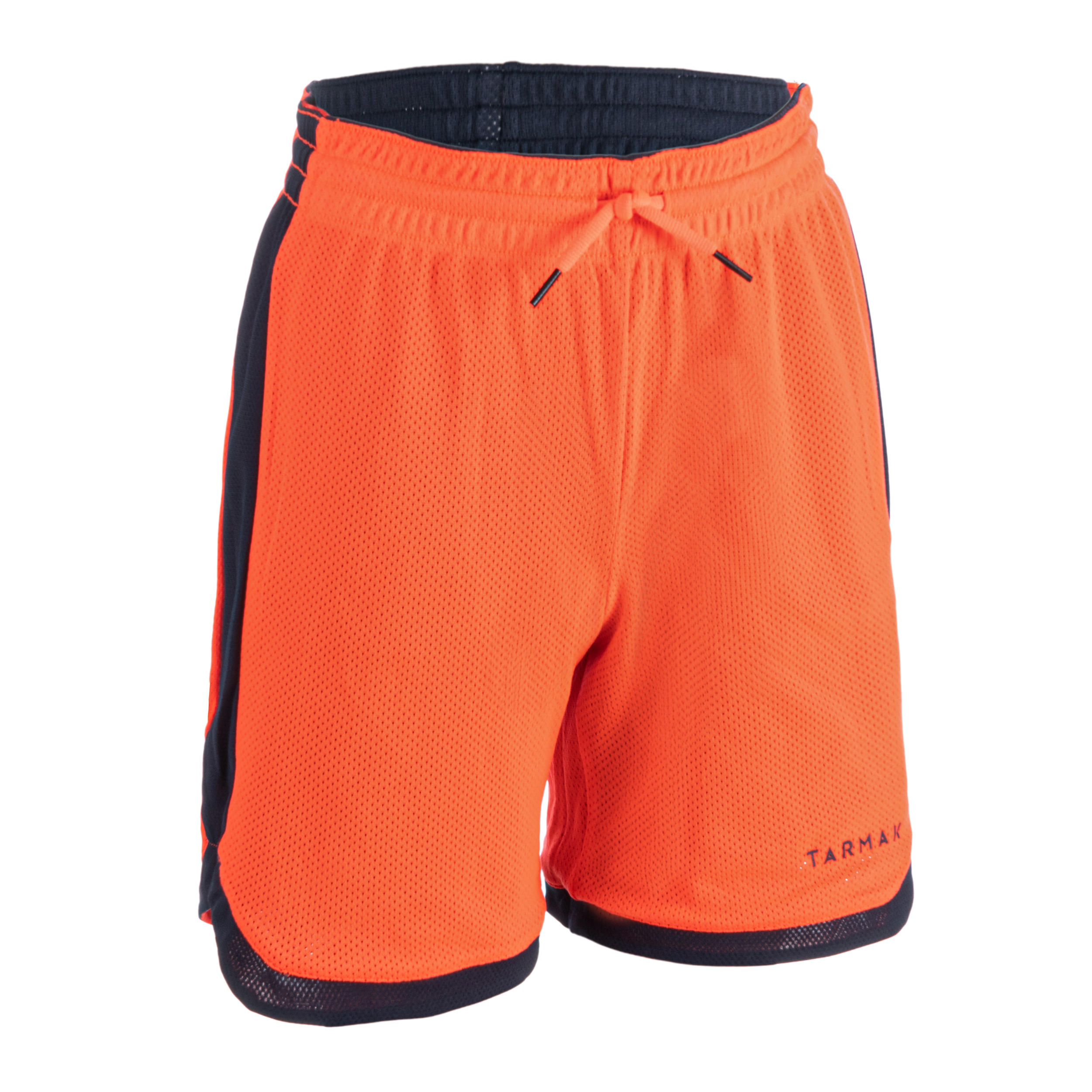 Boys'/Girls' Intermediate Reversible Basketball Shorts SH500R - Navy/Orange 4/7