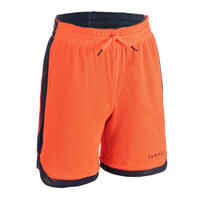 Boys'/Girls' Intermediate Reversible Basketball Shorts SH500R - Navy/Orange