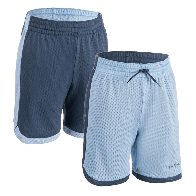 SHORT DE BASKET REVERSIBLE POUR GARCON/FILLE CONFIRME(E) BLEU BLEU SH500R