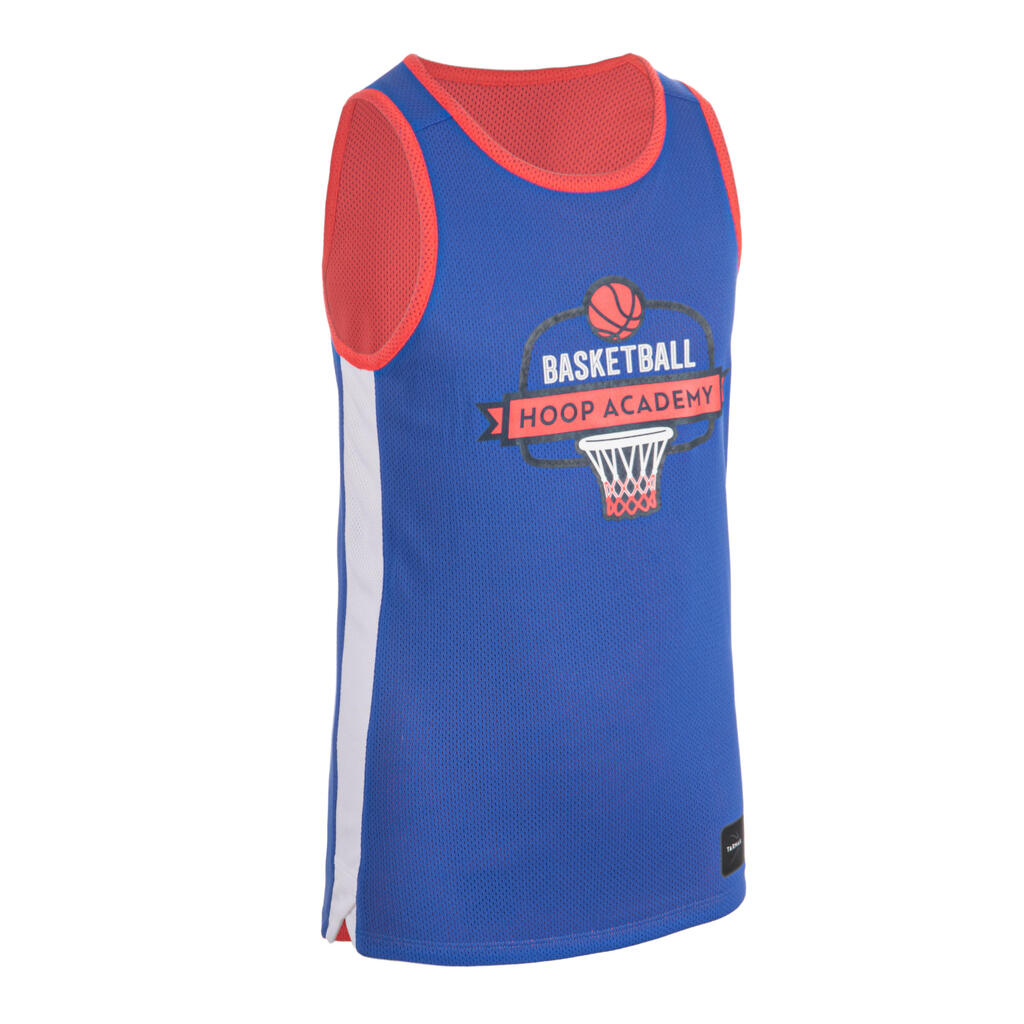 Basketballtrikot ärmellos wendbar T500R Kinder Hoop Academy pink/blau 