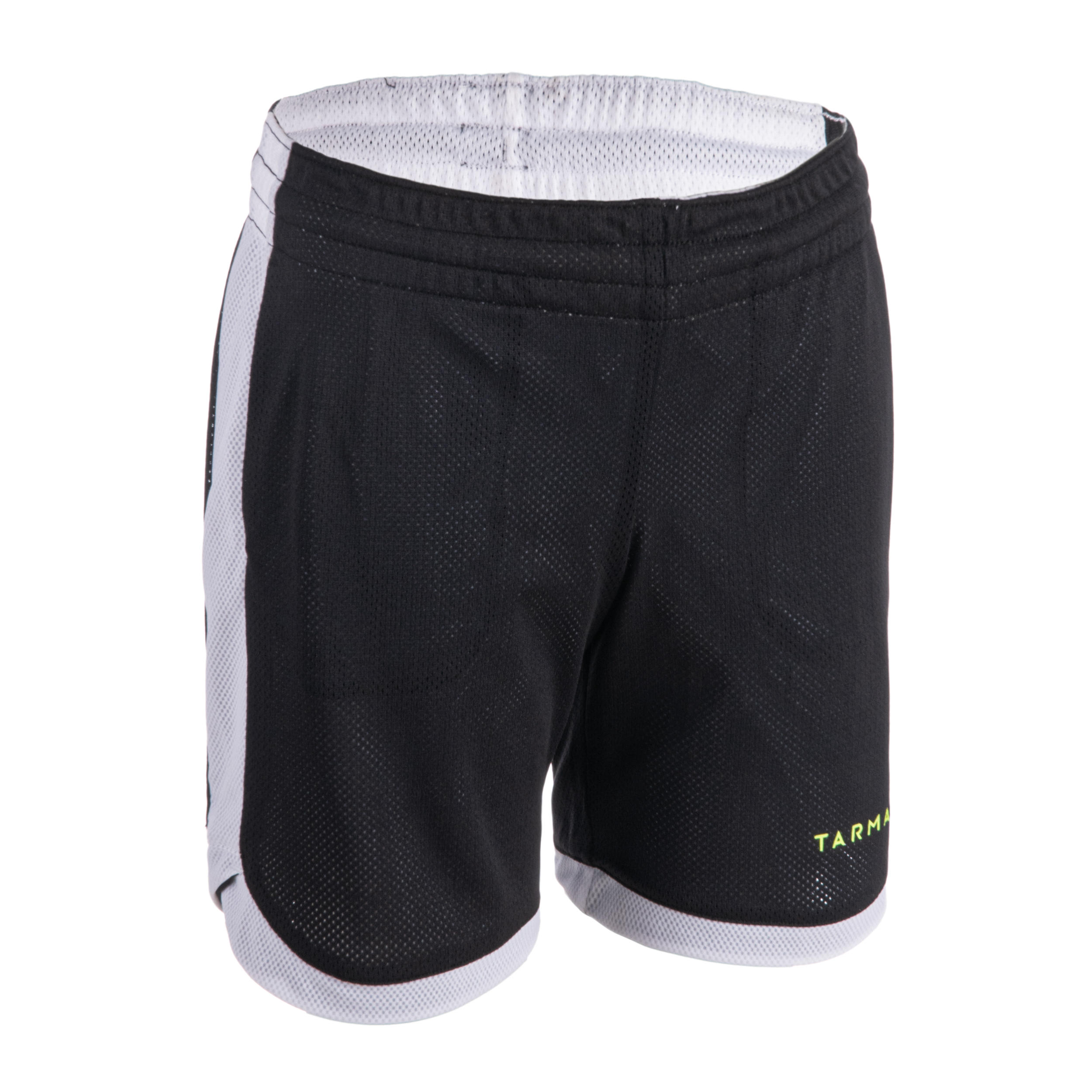 Boys'/Girls' Intermediate Reversible Basketball Shorts SH500R - White/Black 3/9