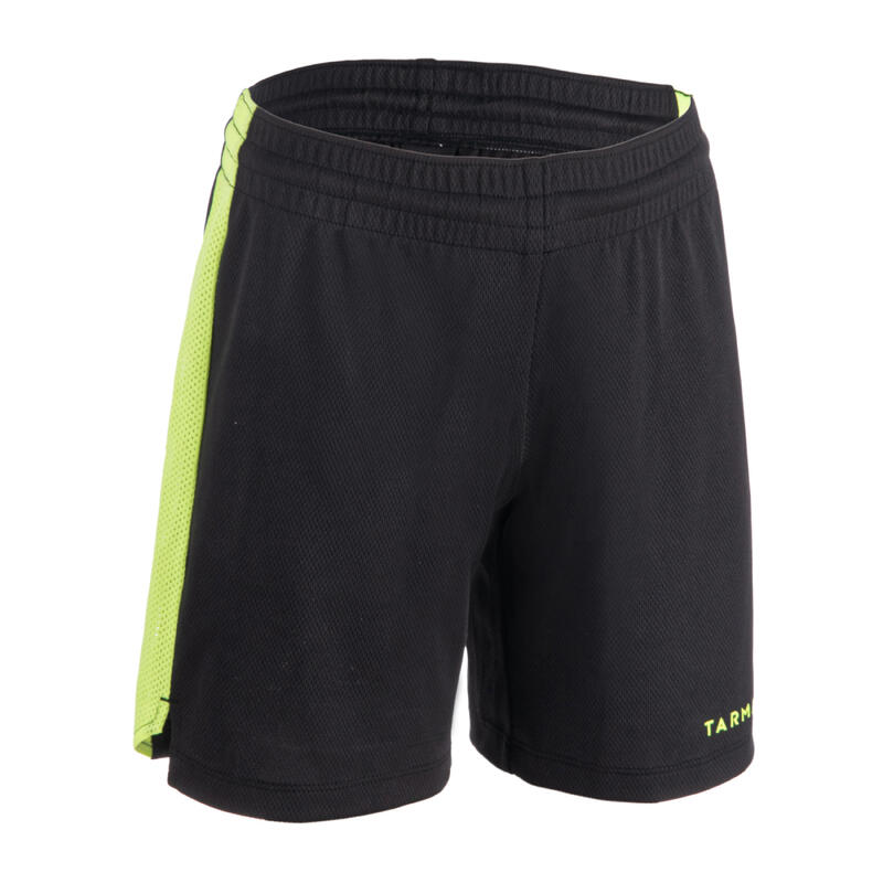 SHORT DE BASKETBALL POUR GARCON/FILLE CONFIRME(E) NOIR VERT FLUO SH500
