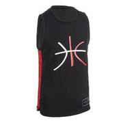 Boys'/Girls' Intermediate Sleeveless Basketball Jersey T500 - Black/Red