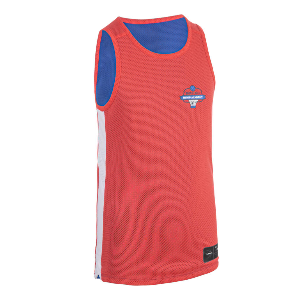 Basketballtrikot ärmellos wendbar T500R Kinder Hoop Academy pink/blau 