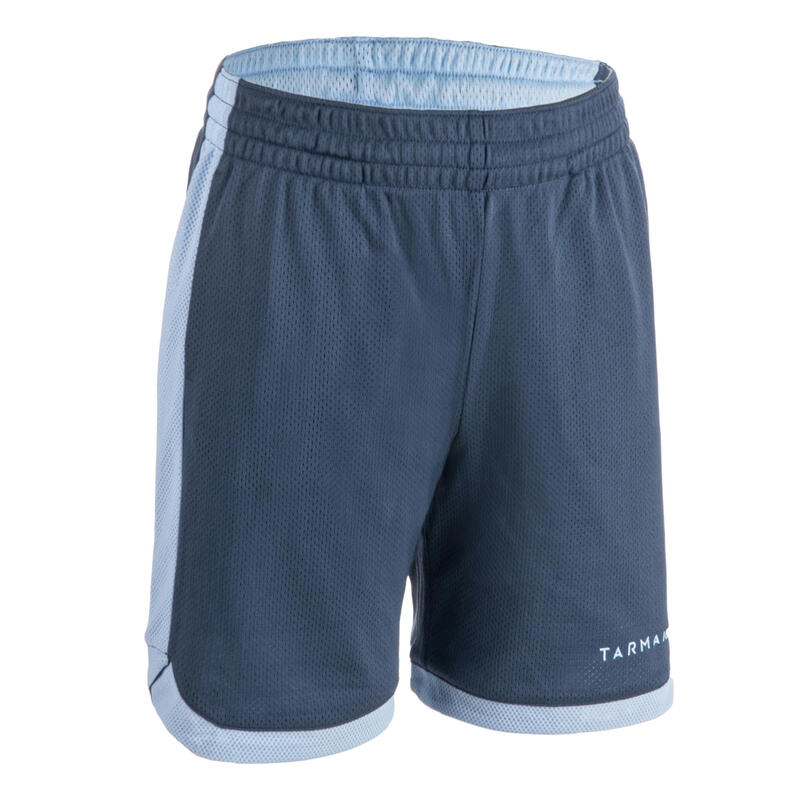 SHORT DE BASKET REVERSIBLE POUR GARCON/FILLE CONFIRME(E) BLEU BLEU SH500R