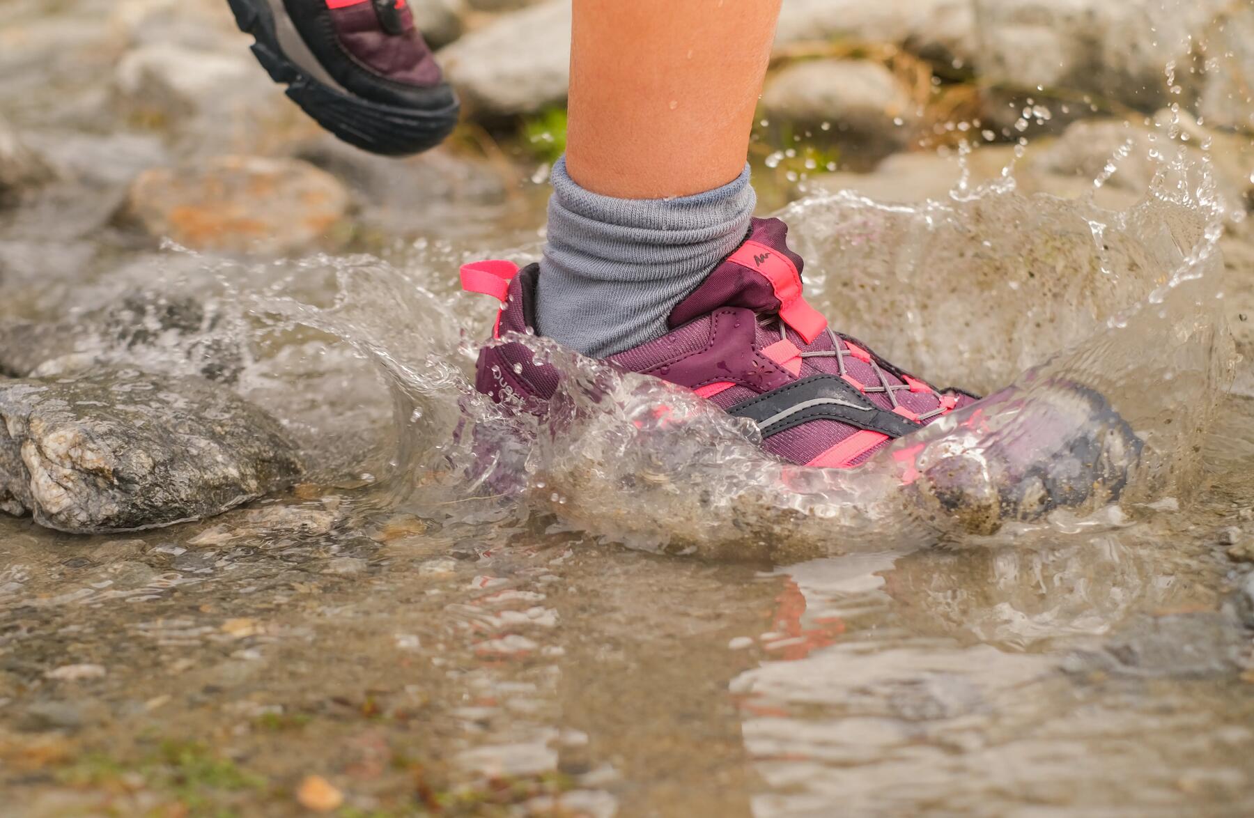 Shoe in a paddle of water