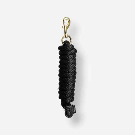 Horse Riding Leadrope for Horse and Pony 500 - Black/Gold
