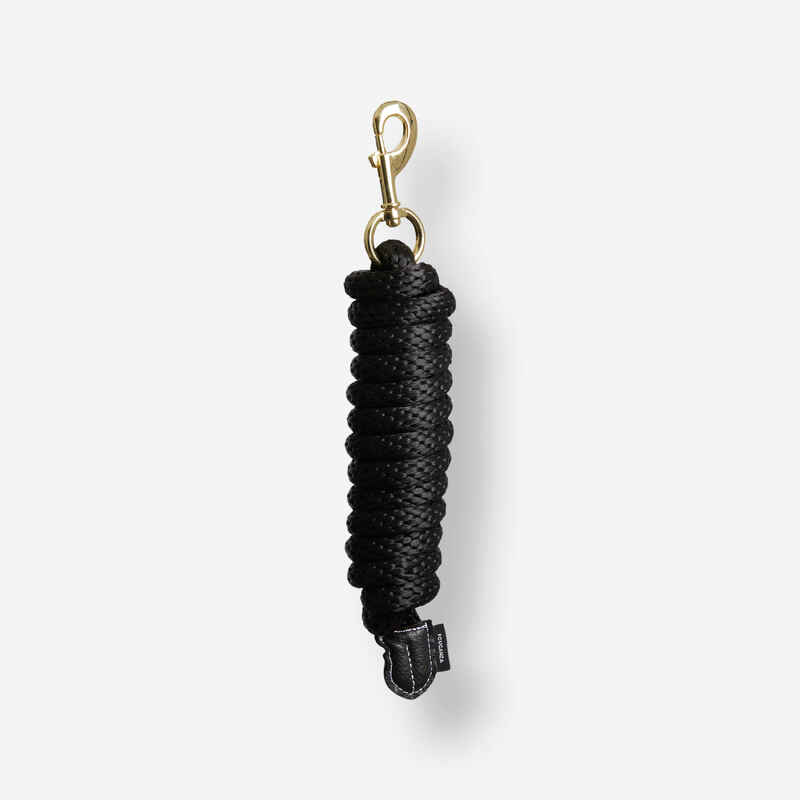 Horse Riding Leadrope for Horse and Pony 500 - Black/Gold