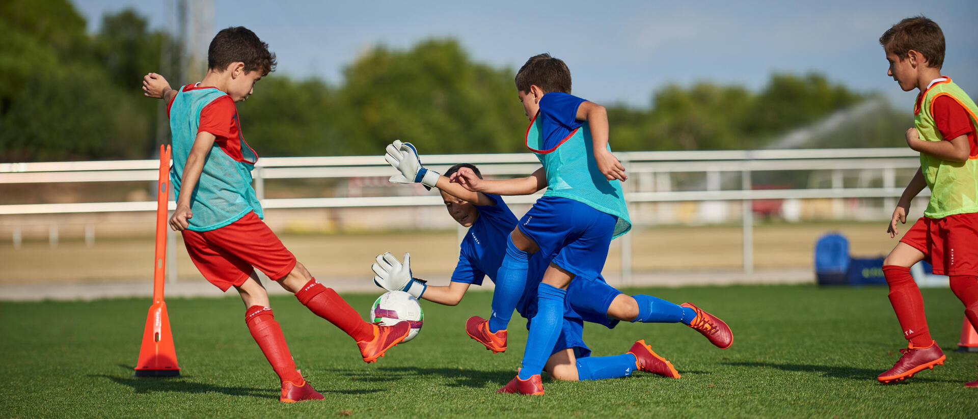 kids playing football