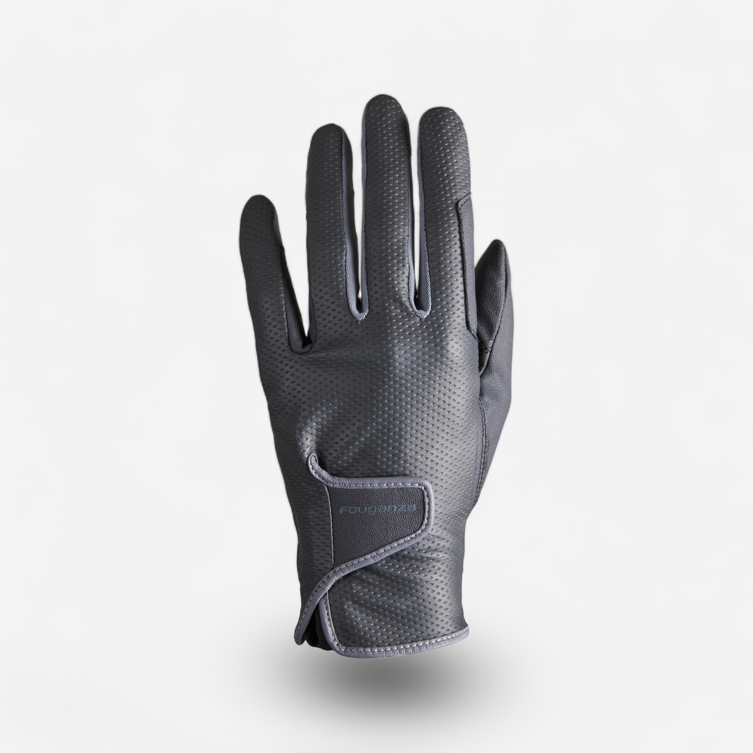 Gants équitation femme 500 noir - FOUGANZA
