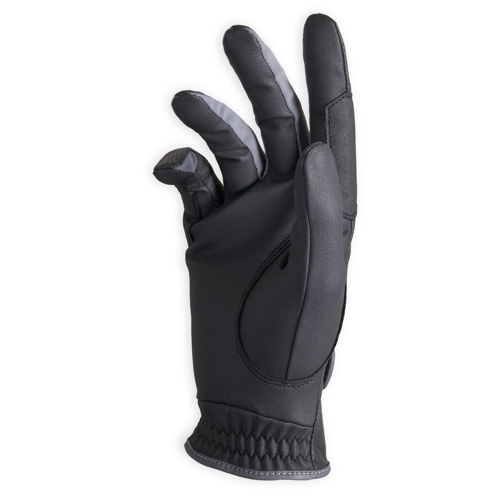 500 Women's Horse Riding Gloves - Black