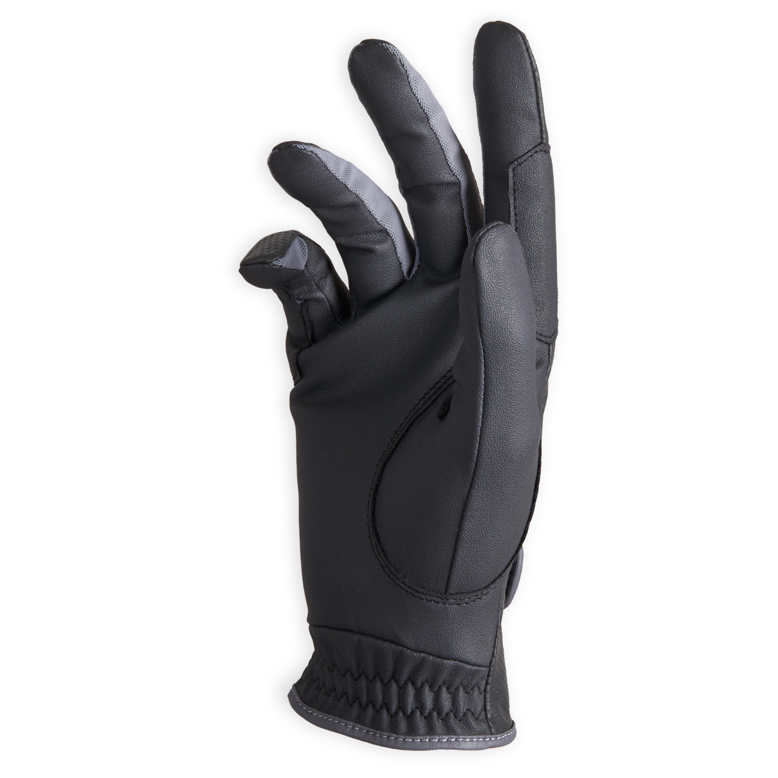 500 Women's Horseback Riding Gloves - Black - Black - Fouganza - Decathlon