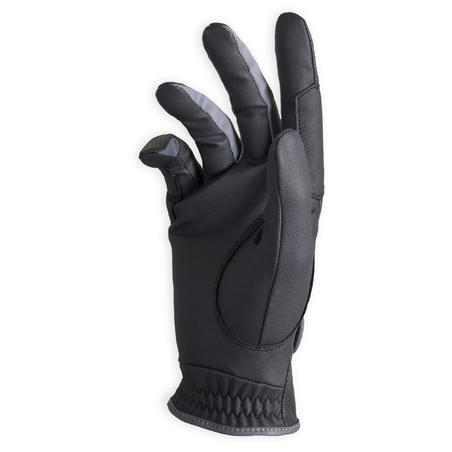 Жіночі рукавиці 500 для кінного спорту - Чорні