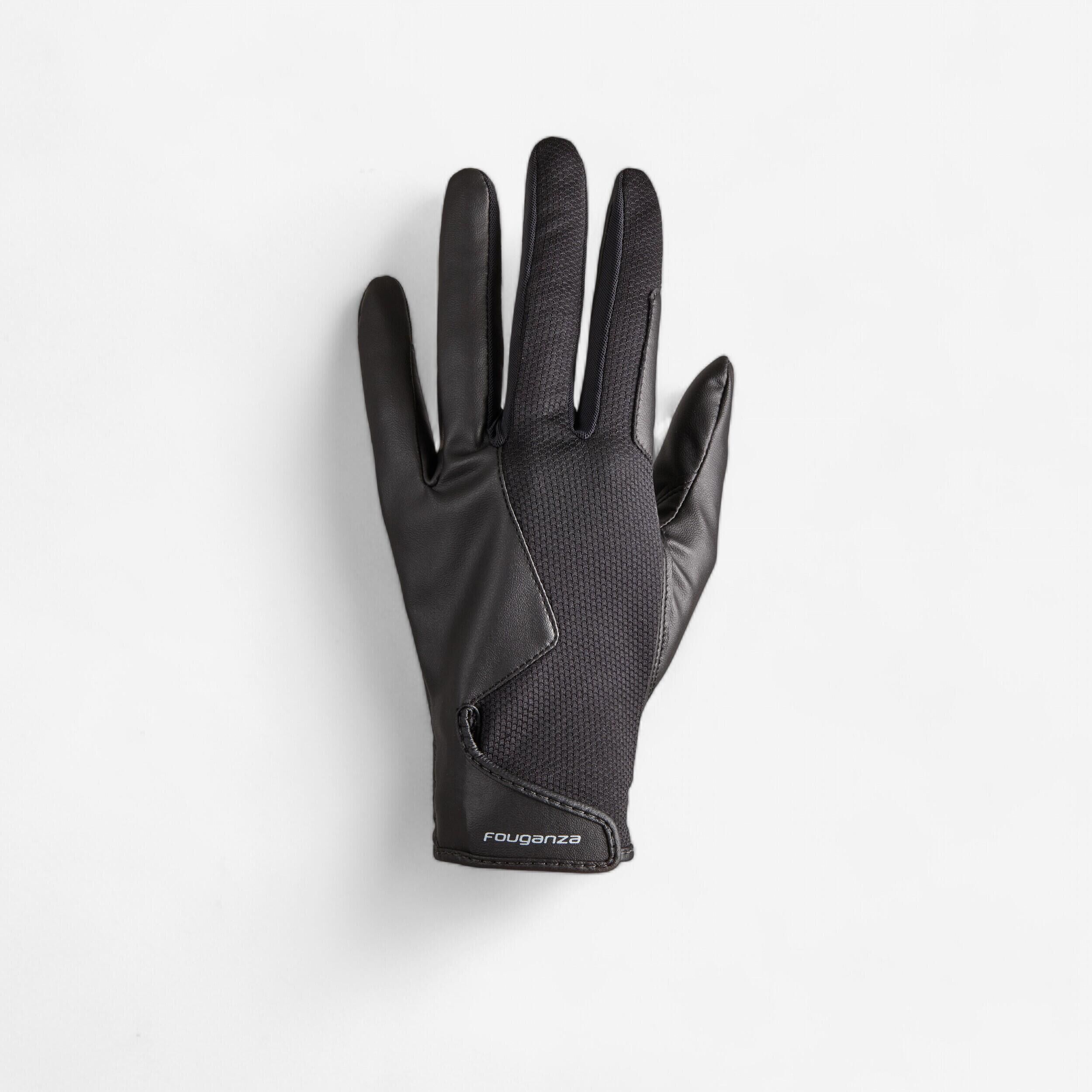 FOUGANZA 560 Women's Horse Riding Gloves - Black