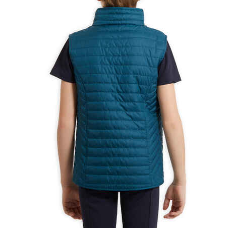 Kids' Horse Riding Sleeveless Padded Jacket 100 - Petrol Blue