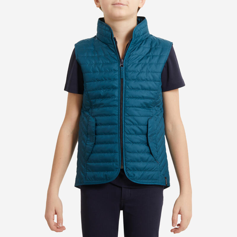 Gilet equitazione bambino 100 piumino blu