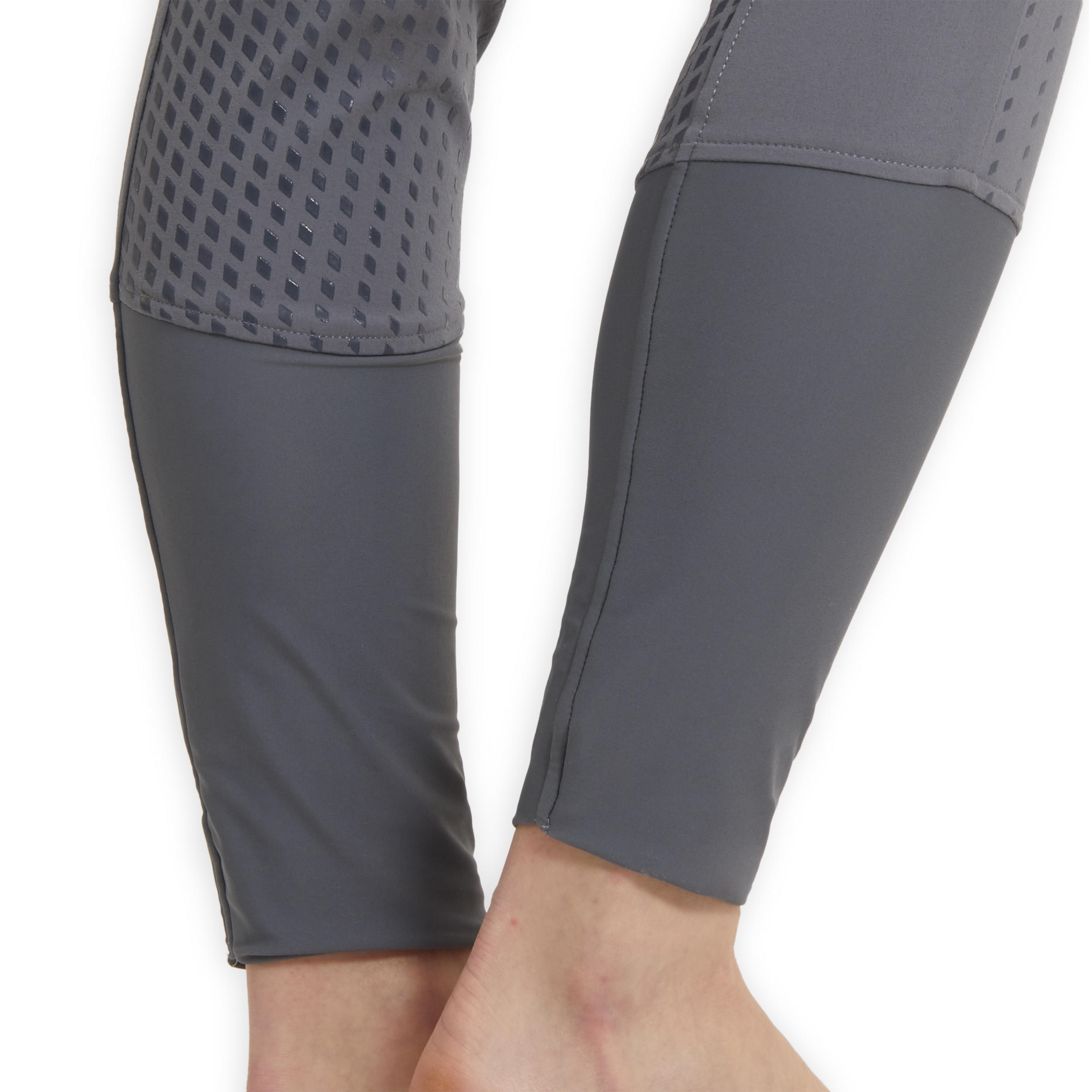 Бриджи женские с полной силиконовой леей 580 LIGHT FULLGRIP серые FOUGANZA