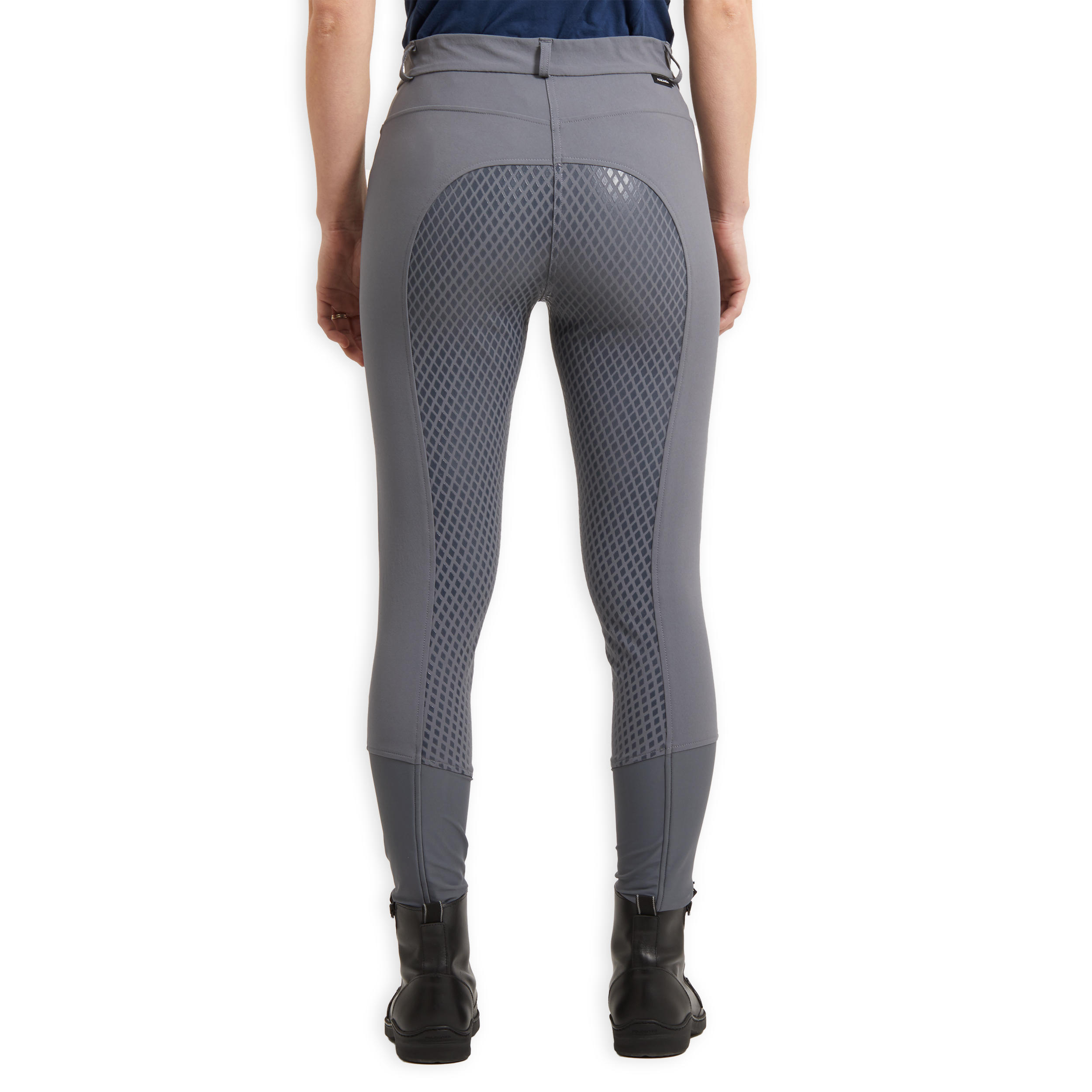 Бриджи женские с полной силиконовой леей 580 LIGHT FULLGRIP серые FOUGANZA