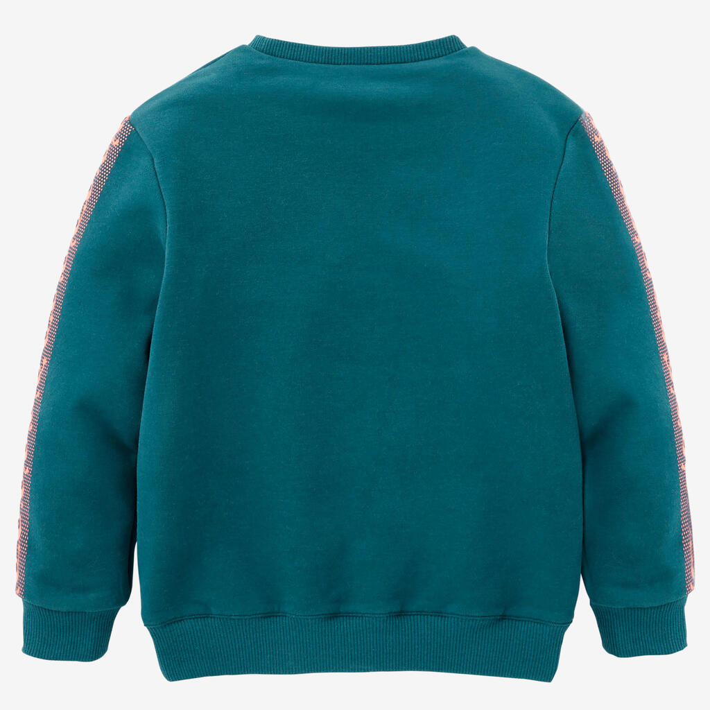 Sweatshirt Kinder Basic - blau/türkis mit Streifen 