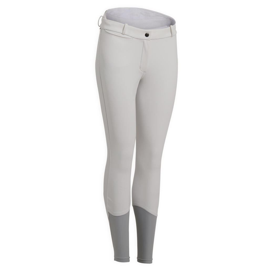 Women's Warm and Water-Repellent Horse Riding Jodhpurs Kipwarm - White