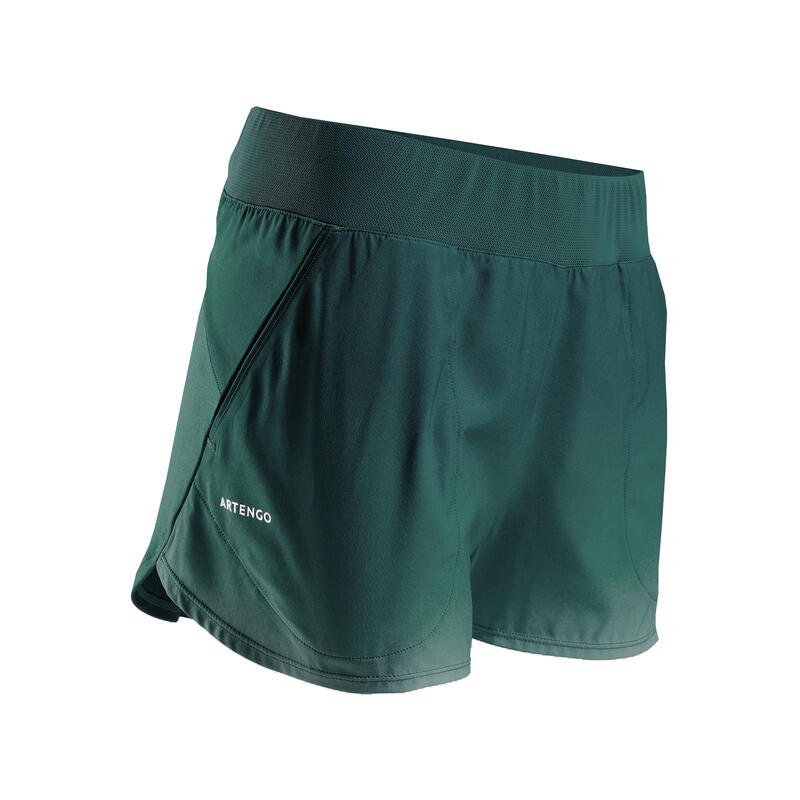 女款網球短褲SH Dry 500－綠色