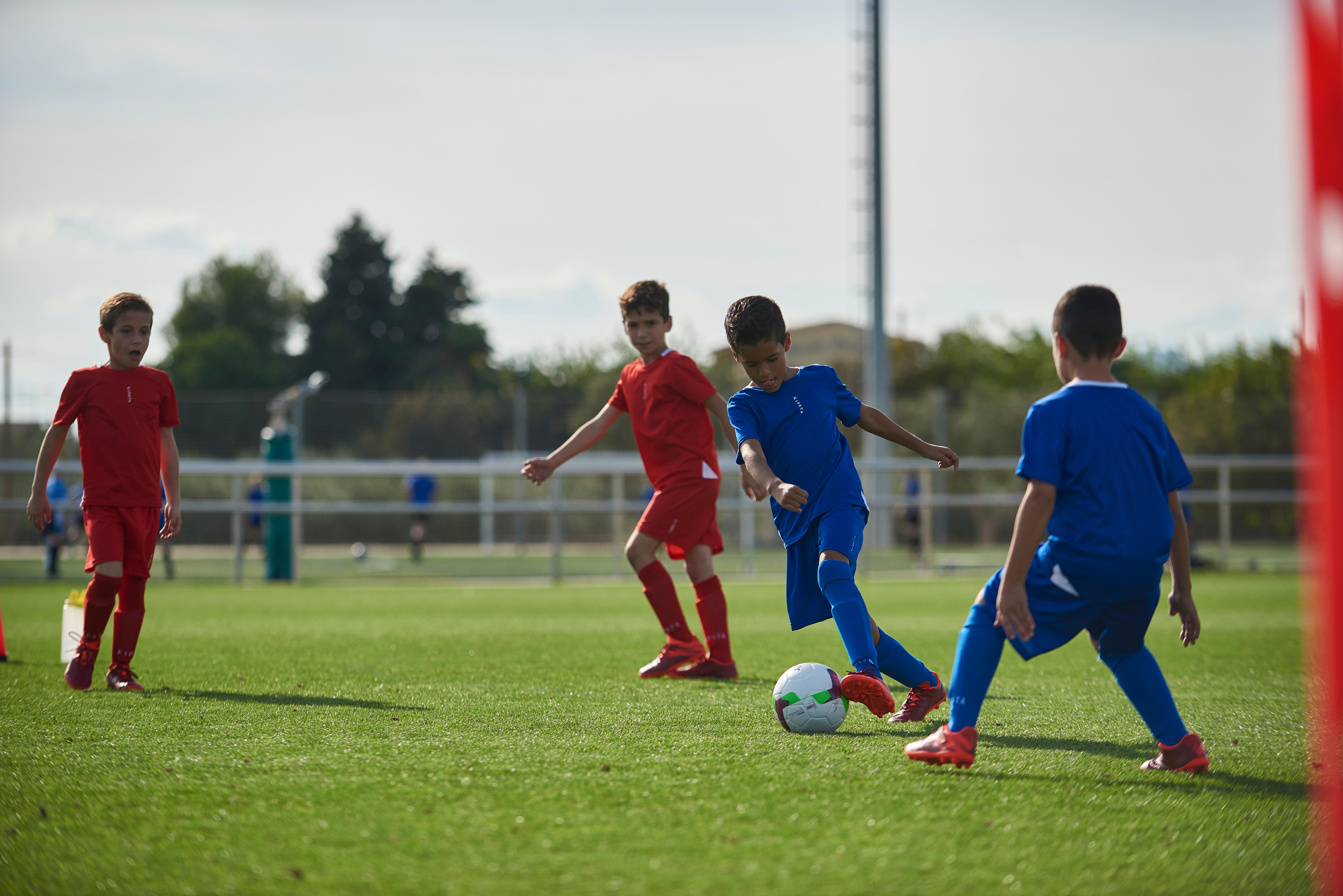 Kids' Soccer Shorts - F 100 Blue - KIPSTA