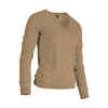 Women's golf V-neck pullover MW500 - Beige