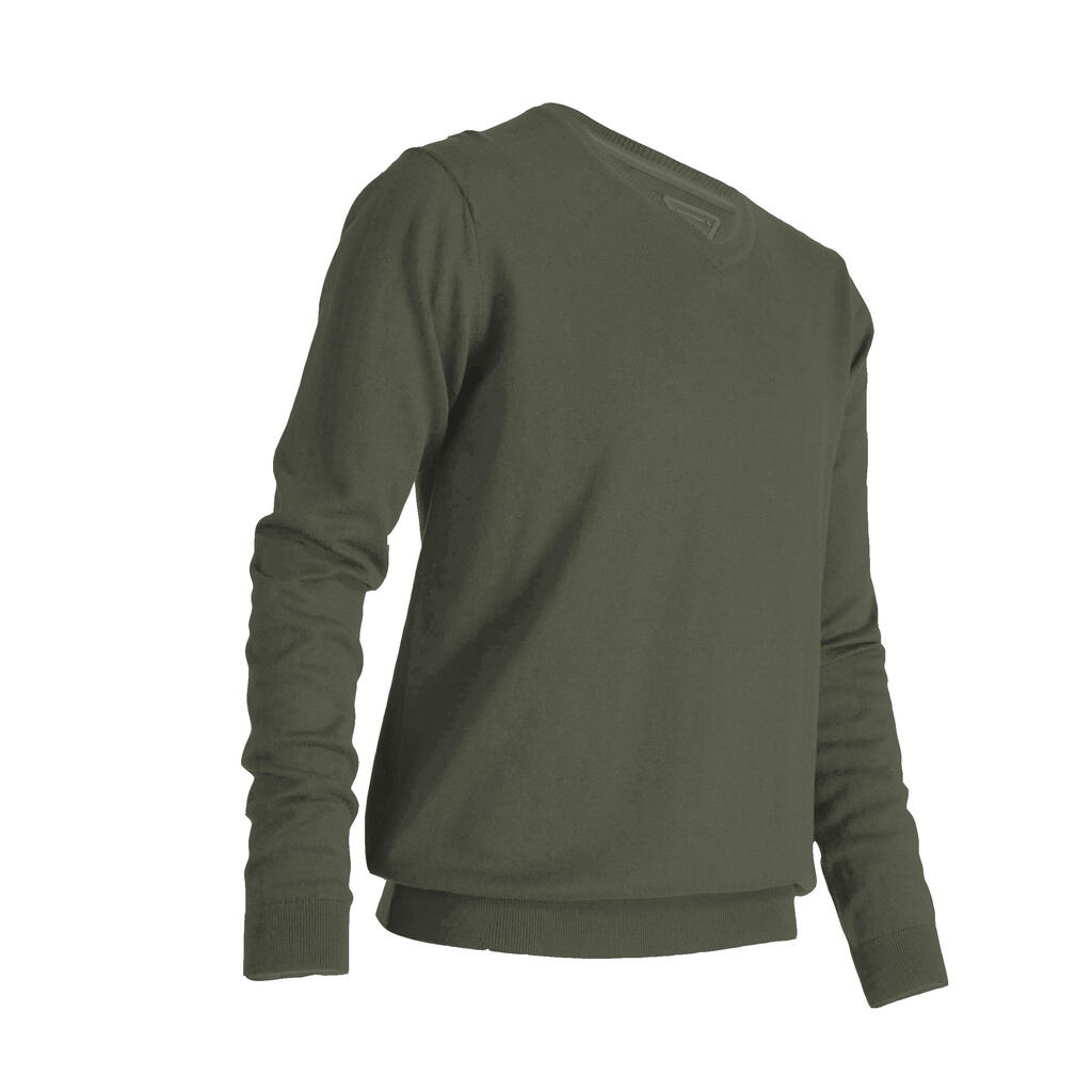 Men's golf V-neck pullover MW500 - hazelnut