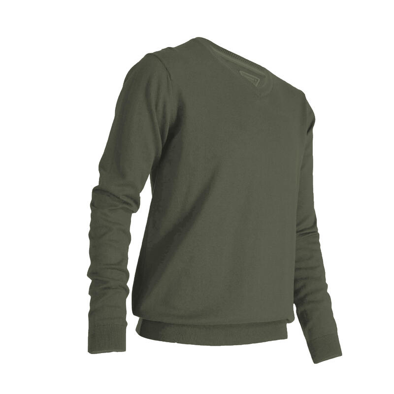Pánský golfový svetr s výstřihem do V MW500 khaki