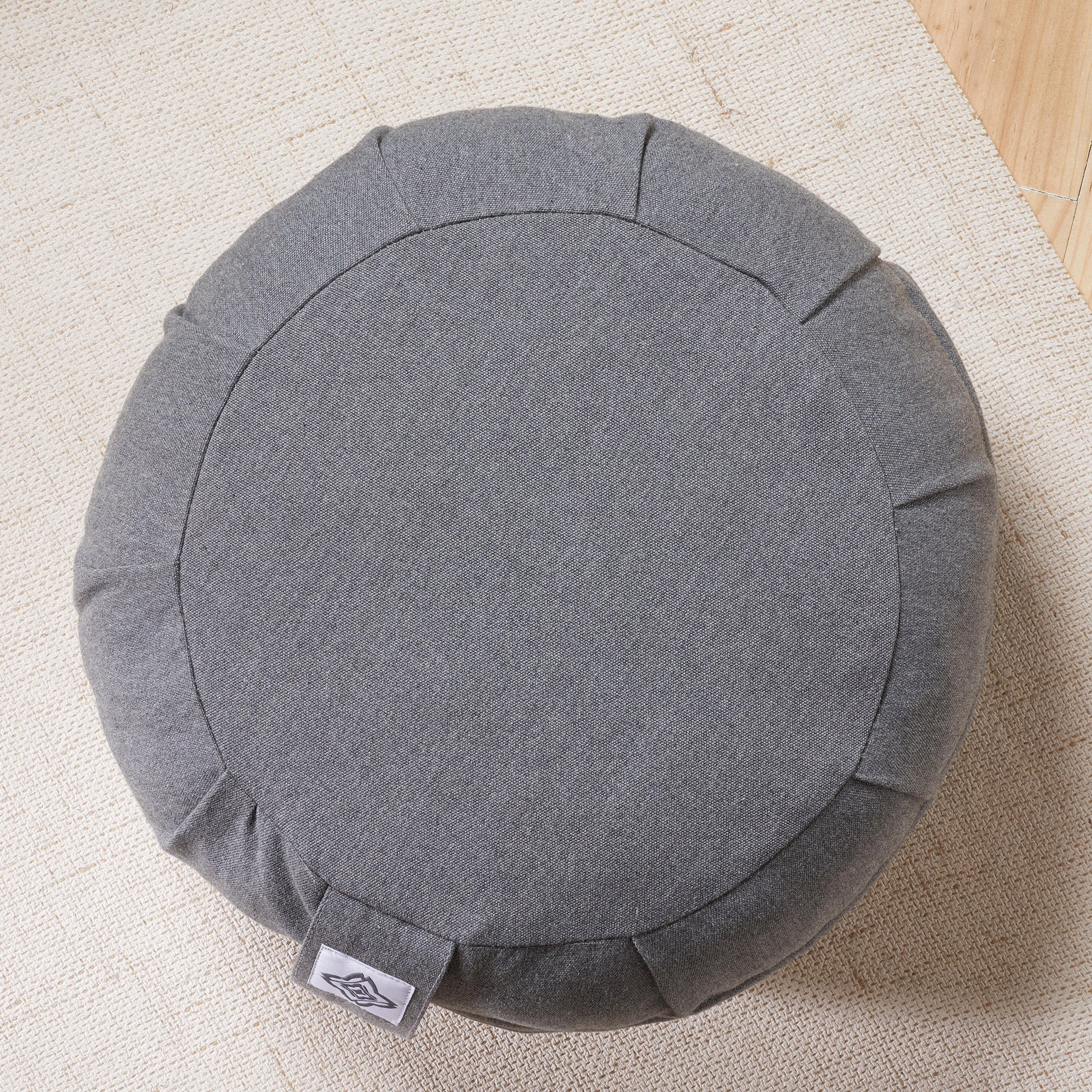 Zafu cojín de yoga y meditación Kimjaly forma redonda gris 2/6